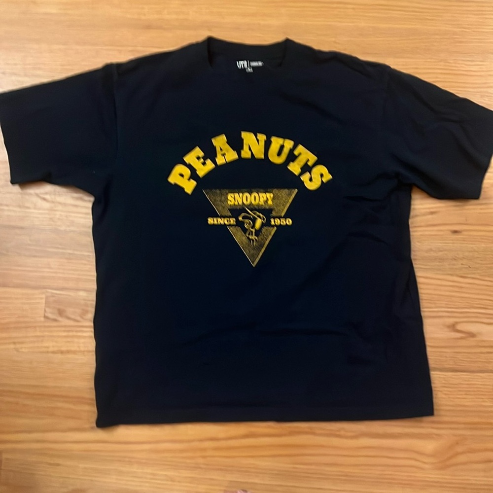 XL Navy Uniqlo Navy/Yellow Peanuts Tee